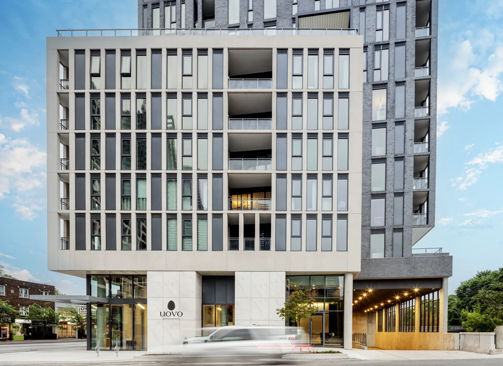 Uovo exterior from Hilldale Ave showing ground level.